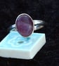 Classic Style Purple Gemstone Silver Stacking Ring - Size M - Image 1