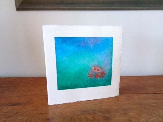 Greetings Card with Original Watercolour Painting on Khadi Handmade Paper