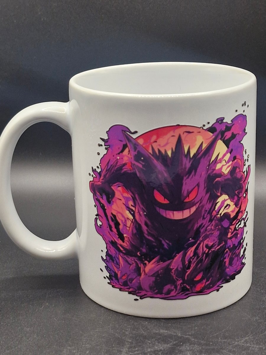 New Gengar Mug Pokemon Go Trading Card Fan Art Japanese Anime Ghost Type