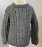 Hand Knitted Childs Jumper In A Wool With Alpaca Blend In Grey - Fits Age 3 - 4 