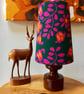 Retro Pink Green Ranelia 60s 70s Moygashel Vintage Fabric Cone Lampshade