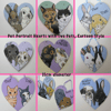 Personalised Large Hanging Decorative Heart with 2 Animals (Rabbit, Dog, etc) 