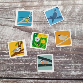 Garden Birds Envelope Stickers - Set of 6