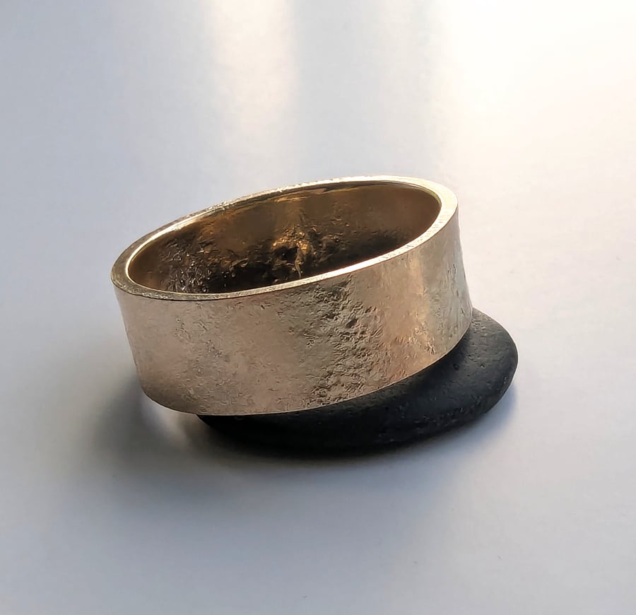 SOLID GOLD RING 9 Carat Gold HALLMARKED Band Textured Ring