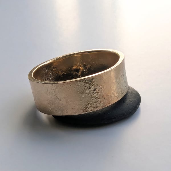 SOLID GOLD RING 9 Carat Gold HALLMARKED Band Textured Ring