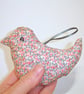 Bird Hanger Liberty Pepper Pink Fabric Hanging Padded Stuffed Padded Decoration - Image 4