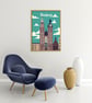 Krakow retro travel poster, Krakow print, Poland travel poster - Image 4