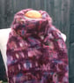 Crochet Broomstick Lace Scarf in Colinette Summer Berries Mohair - Image 3