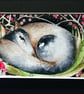 Mounted Original Woodland Sleeping Wolf under the Moon Watercolour  - Image 2