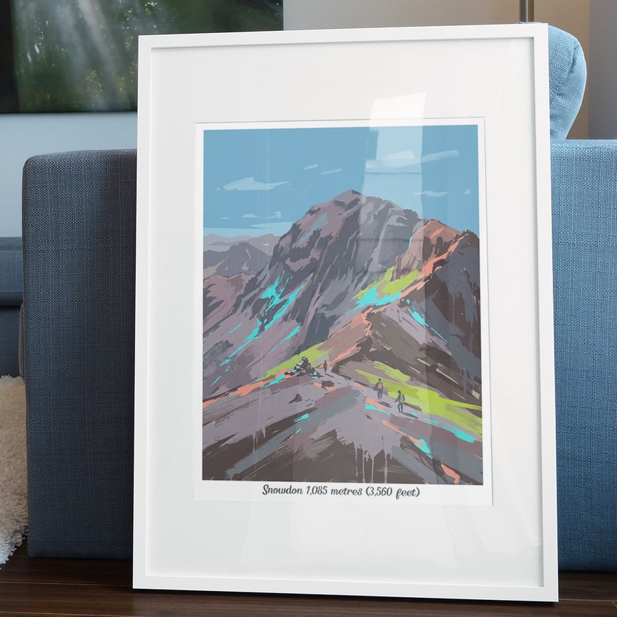 A3 Framed (choice of colours) Snowdon Art Print