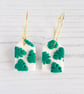 Tropical Monstera leaf pattern arch hoop earrings  - Image 1