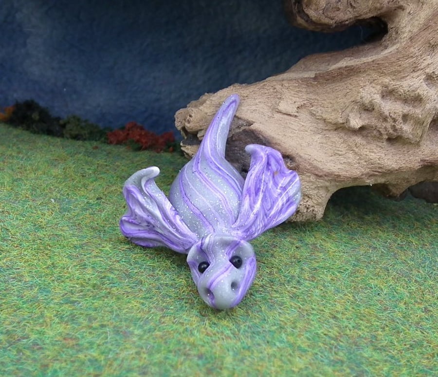 Mauve Variegated Dragon 'Yootha' OOAK Sculpt by artist Ann Galvin Gnome Village