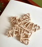 Rustic wicker star Christmas card 3D boho natural ornament woodland craft art - Image 2