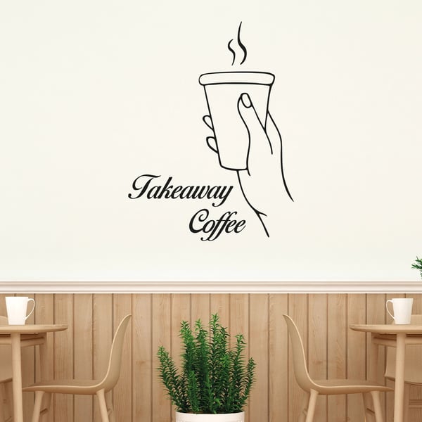 Takeaway Coffee Cafe Wall Restaurants Decor Sticker Kitchen Vinyl Decal