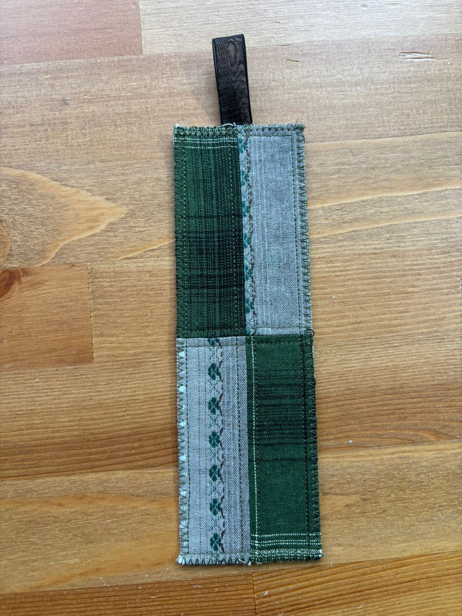 Patchwork green bookmark
