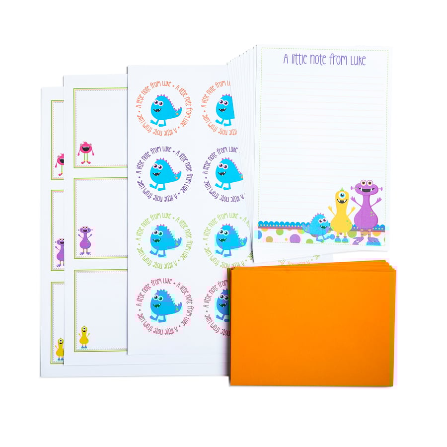 Personalised Monster Writing Set