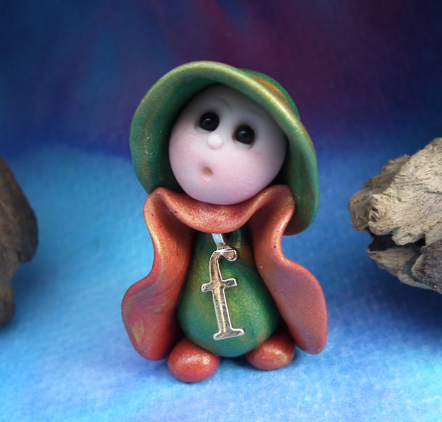 Alphabet Initial Gnome 'F' OOAK Sculpt by Ann Galvin