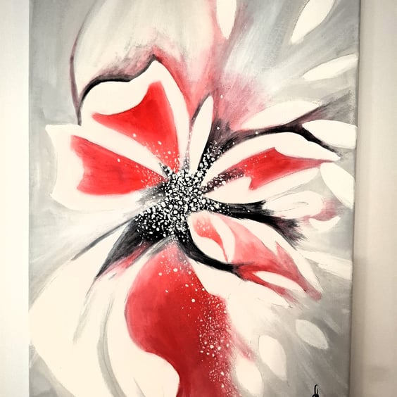 Original Acrylic Painting - Abstract Art – Floral Art - Home Decor