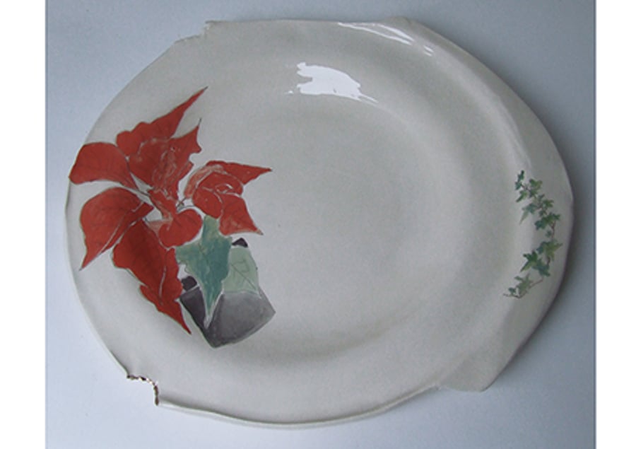 Christmas Poinsettia Platter