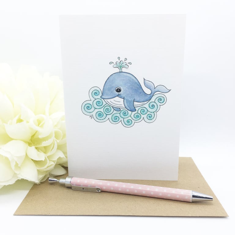 Whale Card - Blank Greeting Card - Any Occasion 