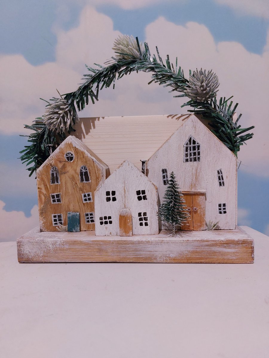 Wooden Winter house scene