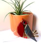Little Red Robin plant stake, fused glass.  - Image 4