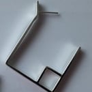 Handmade eco Silver Square abstract Earrings