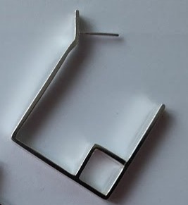 Handmade eco Silver Square abstract Earrings