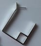 Handmade eco Silver Square abstract Earrings