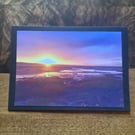 Handmade original photo card 'Sunset from Lindisfarne'