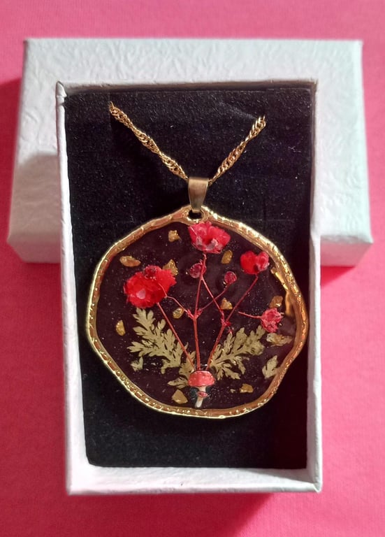 Real flower jewellery,Gypsophila jewellery,Boxed necklace gift,Handmade present 
