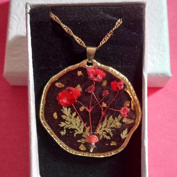 Real flower jewellery,Gypsophila jewellery,Boxed necklace gift,Handmade present 