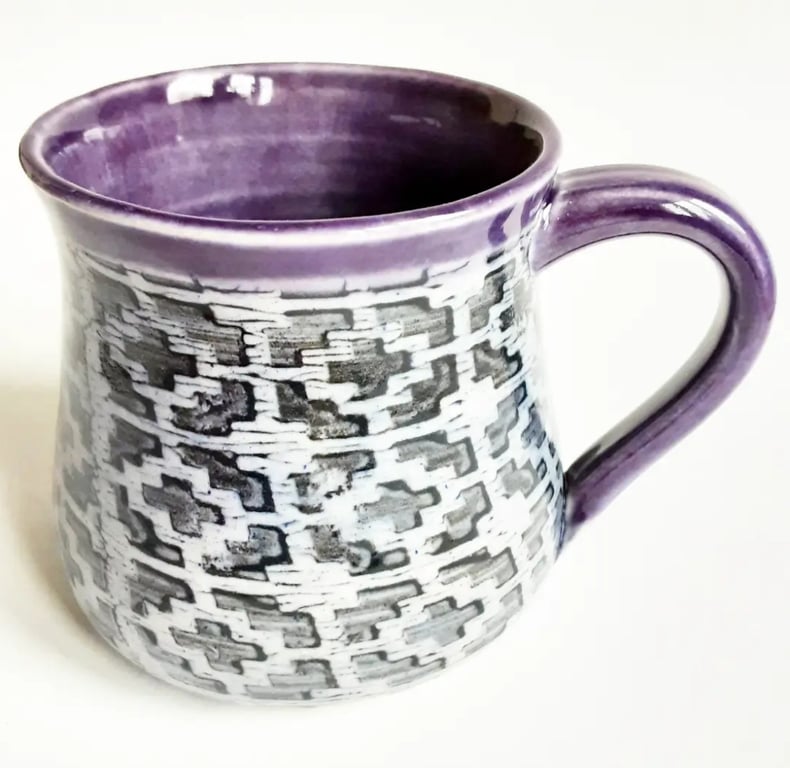 Mug - Hand Thrown Stoneware Ceramic Blue Purple Glazed Mug 