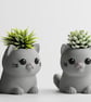 Cat Planter 3D Printed Desk Succulent Pot, Cat Lover Gift - Image 1