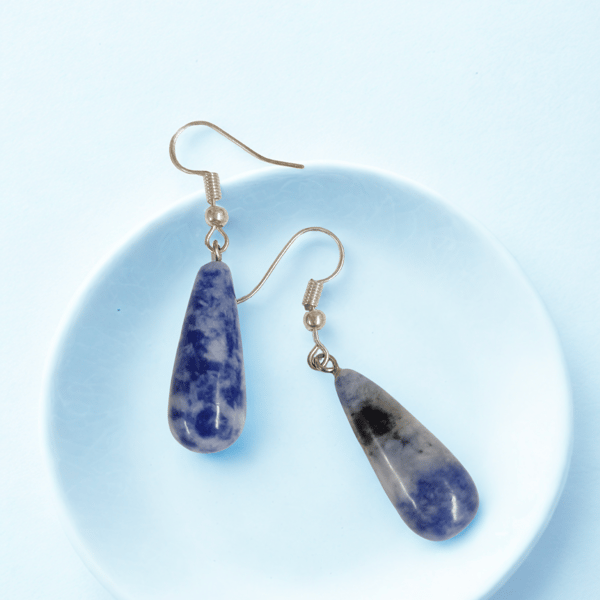 Blue Sodalite Teardrop Earrings 