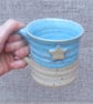 Coffee mug tea cup with star stoneware hand thrown pottery ceramic - Image 1