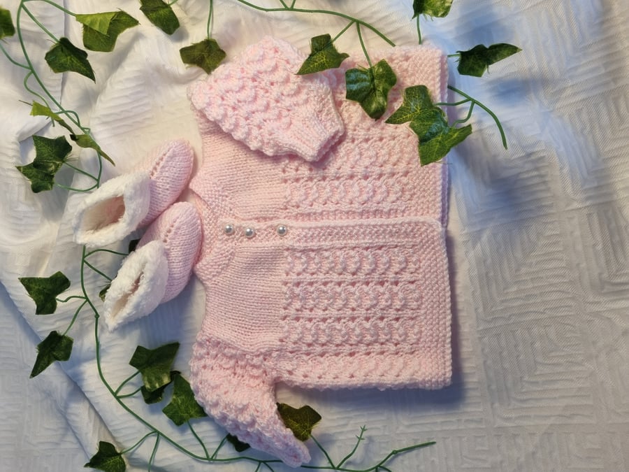 Baby Cardigan and booties