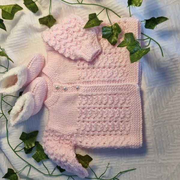 Baby Cardigan and booties