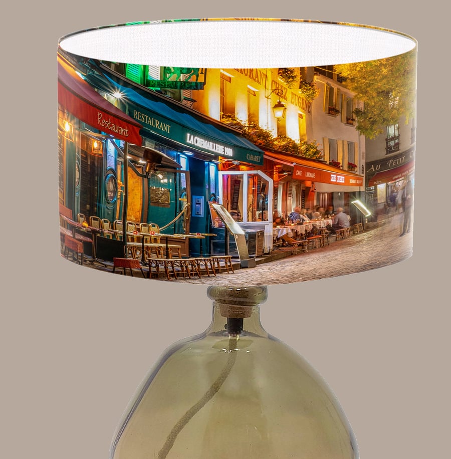 Paris by night lampshade, Parisienne Lampshade, Paris Street Lampshade