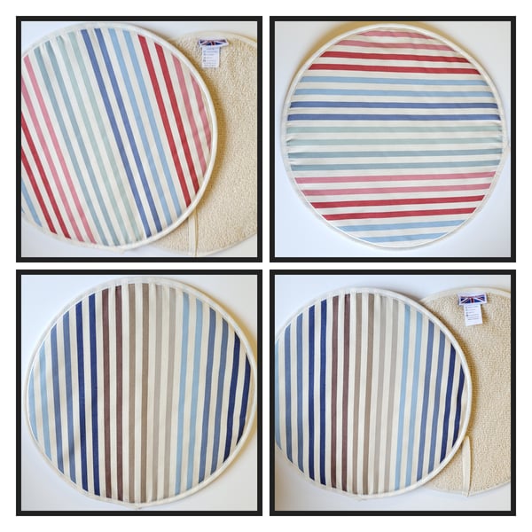 Aga pads hob covers. Stripe designs. Made in England