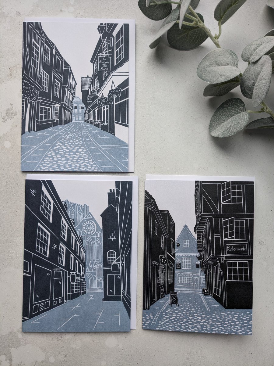 York Streets Greetings Card pack, Yorkshire Note Cards