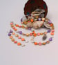 Multi Coloured Dyed Shell Coin Bead Necklace Bracelet and Earrings Set, Gift Set - Image 6