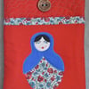 Red Applique Russian Doll iPad Case