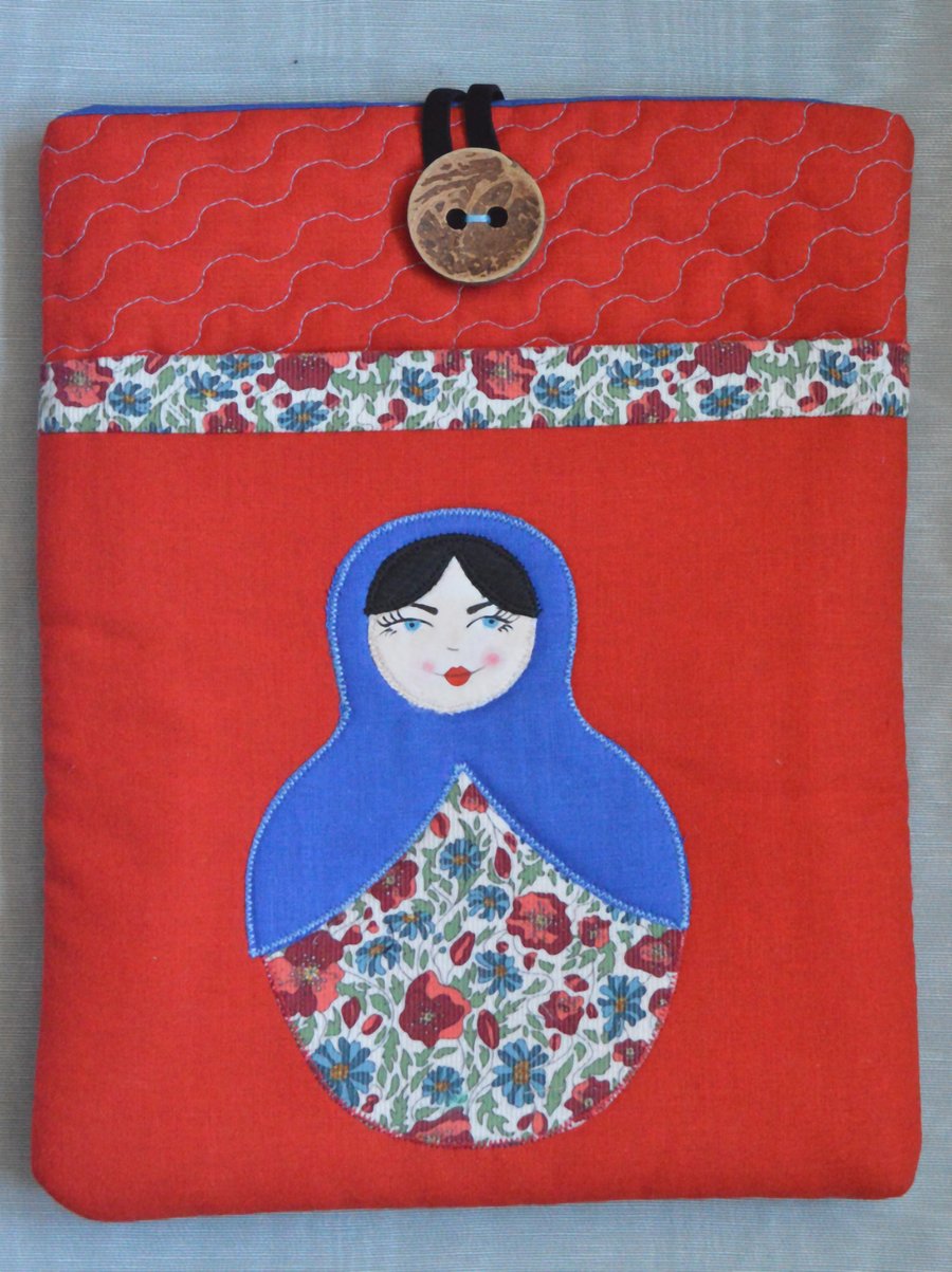 Red Applique Russian Doll iPad Case