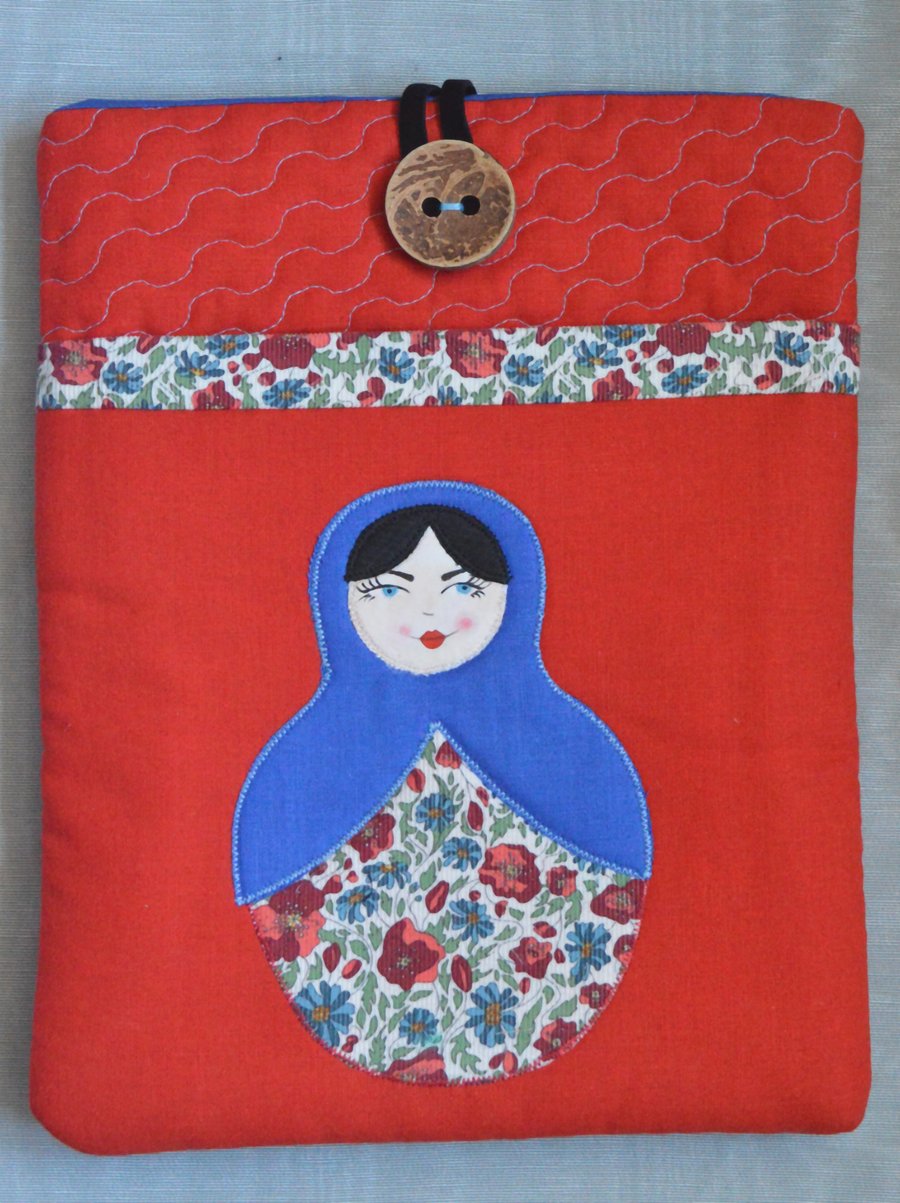 Red Applique Russian Doll iPad Case