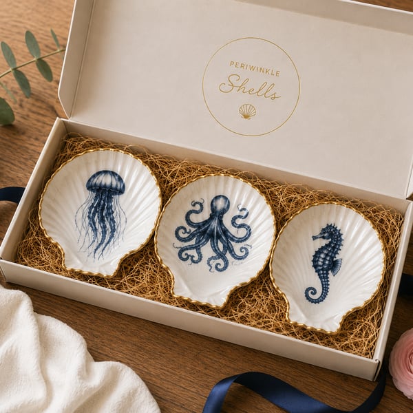 Three Sealife Trinket Dishes