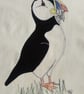 Puffin Embroidered Portrait Greetings Card - Image 2