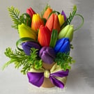 Rainbow Tulip Soap Bouquet: Handcrafted Pride-Inspired Gift