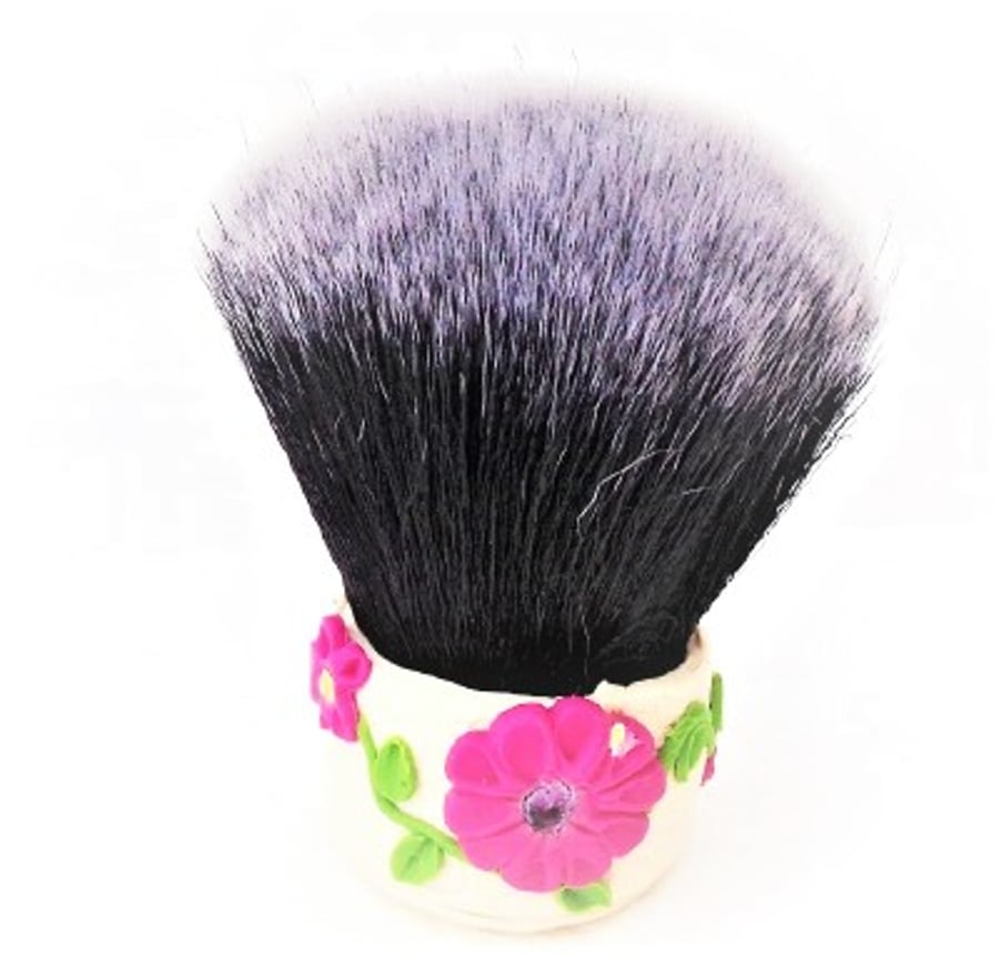 Cerise Pink Floral Cosmetic Make Up Brush.