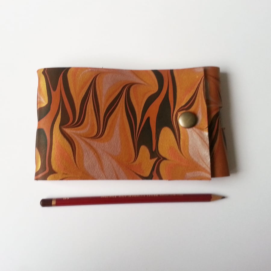 Marbled Leather A6 Sketchbook. Watercolour paper. Gifts for Artists